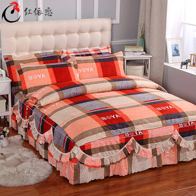 new pattern Simplicity Four piece suit Brushed Twill Four piece suit Bedspread Skirt Kit Bedclothes Manufactor wholesale