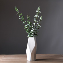 北歐清新風格米蘭葉仿真花陶瓷花瓶花藝套裝植物插花擺件批發