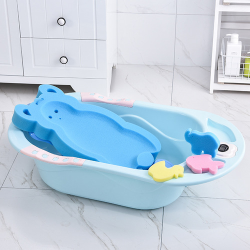 Baby Bath Sponge Non-slip Mat Newborn Bath Mat Baby Bath Stand Bath Mat Rack Mesh Can Sit and Lie Long Basin Use