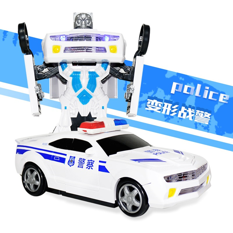 新款电动变形车模型发光音乐儿童玩具车万向机器人地摊热卖爆款|ms
