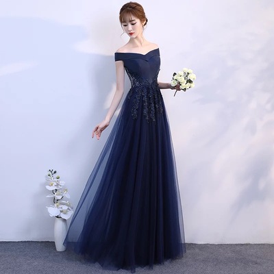 Evening Dresses cocktail party banquet dress vestido de banquete de cóctel Party evening dress long sexy one shoulder female wedding performance