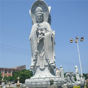 厂家供应石雕三面观音大型观音佛像 寺庙广场景供奉雕刻摆件
