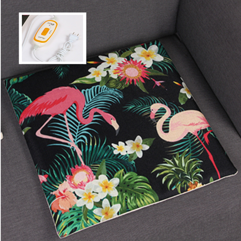 廠家批發可拆洗亞麻電熱坐墊熱敷墊辦公室加熱椅墊寵物保暖墊批發