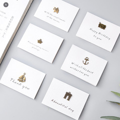 Reproduction Memory Mini Cards of Korean Stationery Birthday Greeting Cards with 12 Blessing Text Greeting Cards