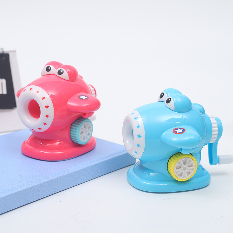 卷笔刀飞机款削笔器 手摇转笔削笔刀自动进笔小学生刨笔刀卡通款|ru