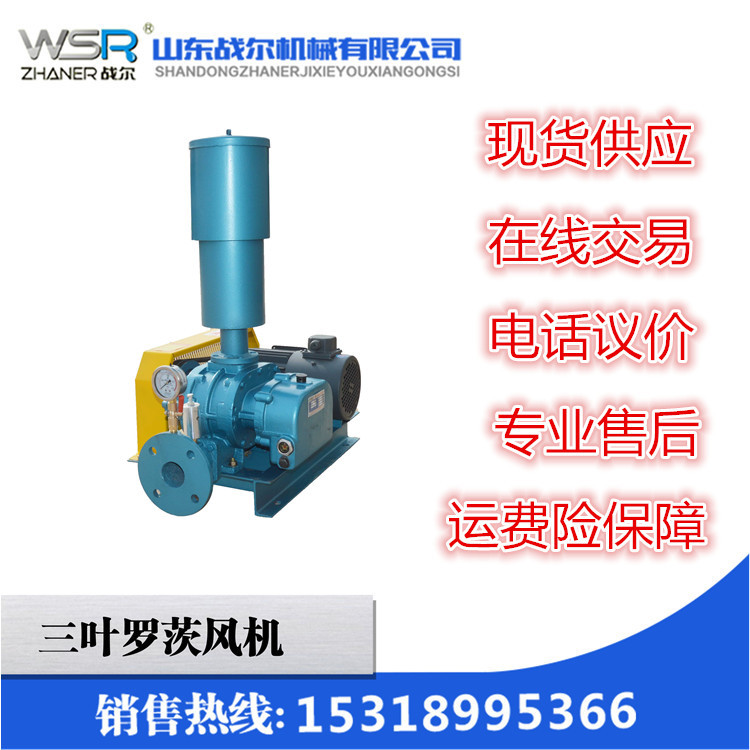 广东三叶罗茨风机65型号污水曝气用口径DN65可配套2.2KW3KW电机