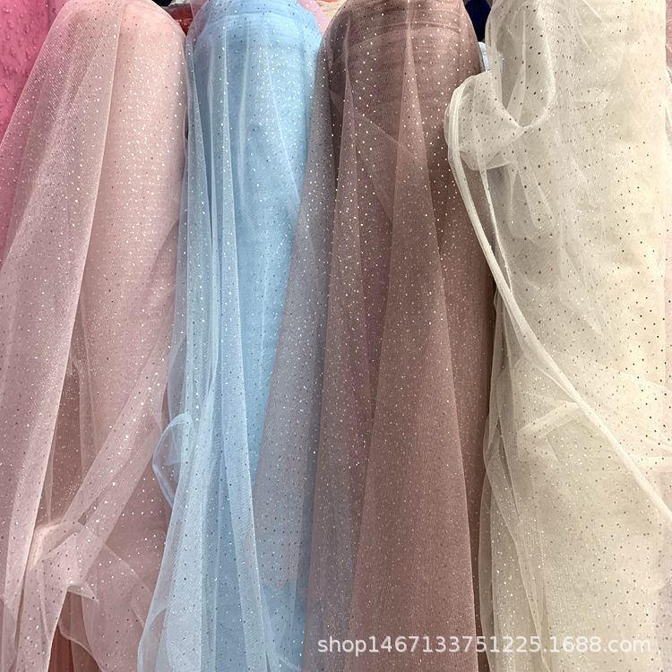 针织涤纶亮丝金银点亮丝美国网装饰头饰美国网布发饰网眼布网纱布