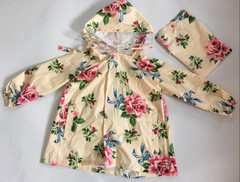 Foreign order Korean fashion cute and beautiful girls sweet flowers big flower children's raincoat poncho elastic belt does not include tax
