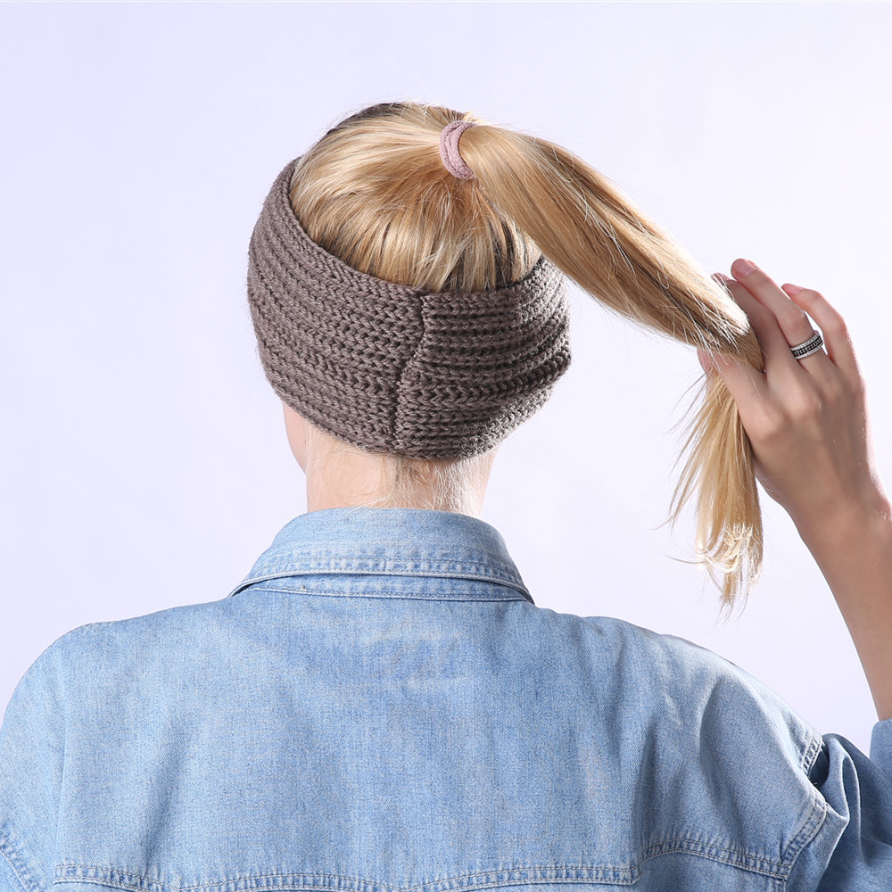 Accessori per capelli lavorati a maglia fatti a mano, molto venduti, con strisce diagonali di filato incrociato, fasce calde e larghe per uomo e donna_voghion.com