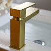 Kaiping black brushed gold simplicity European -style splash -proof home -shaped square copper cold hot platform Washed face basin water faucet