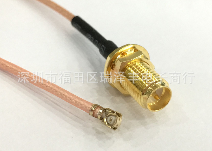 50欧姆转接线IPEX/RPSMA外螺内针RG178镀银线天线转接线