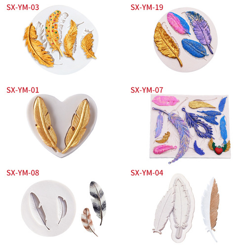 Sanxin Feather Fondant Silicone Mold DIY Chocolate Cake Decoration Plaster Ornament Baking Tool