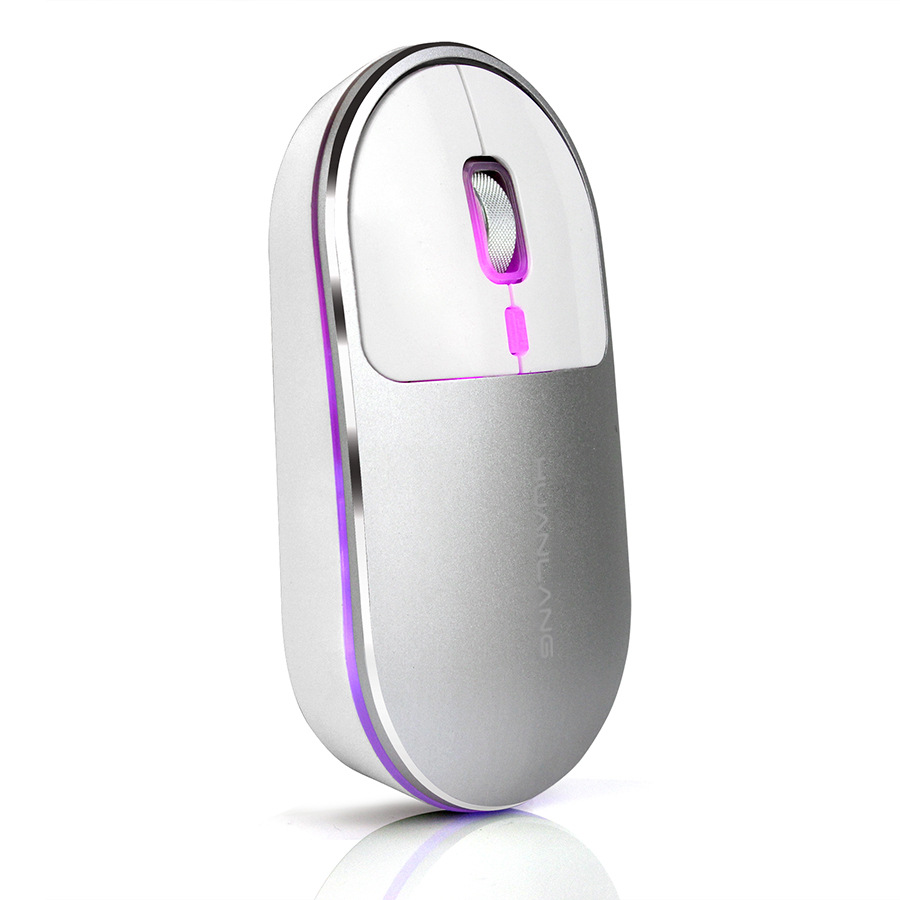 2018爆款超薄可充電無線鼠標電腦外設遊戲發光鋁合金人體工學鼠標