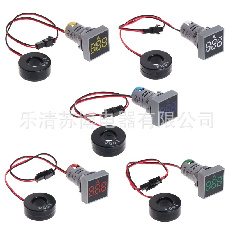 22mmammeter красный зеленый желтый синий белый 5 цветной индикатор сигнала AD101-22AMS квадратный цифровой дисплей Амперметр