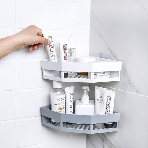 Bathroom rack wall-mounted bathroom rack punch-free toilet wall-mounted suction cup bathroom storage tripod