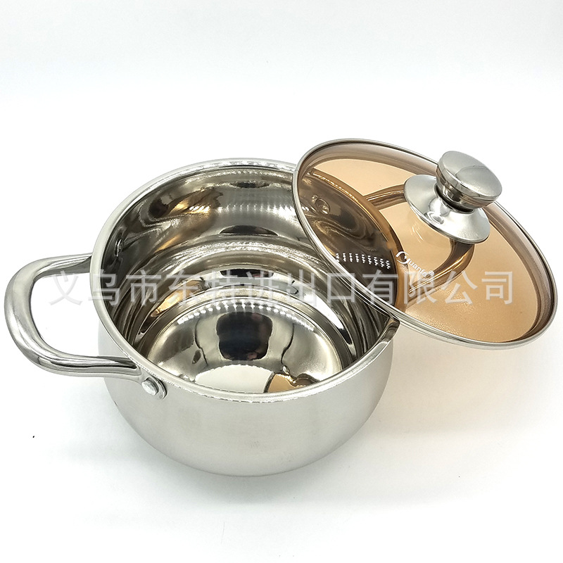 Factory direct sales of stainless steel soup POTS, arc-shaped soup POTS, composite steel soup POTS, colored glass LIDS, large-capacity stewing POTS detail image 6