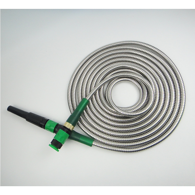 直喷水枪金属水管201金属管花园水管不锈钢编织花园水管