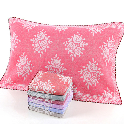 廠家直銷純棉加大三層紗布枕巾頭情侶日用品地攤批發成人全棉枕巾