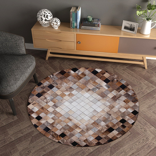 Animal fur texture round rug mat tea table mat hanging basket living room bedroom bed side rug crawling mat for children