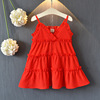 Summer shiffon red small princess costume, dress, girl's skirt, Korean style