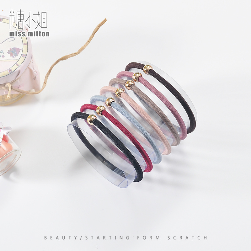 韩国小金珠基础款打底发圈皮套扎头发橡皮筋单细头绳发饰头饰发绳