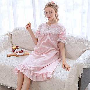 �����f��Ʒ �ļ�Ůʿ�����L�󿗲�˯ȹ�������e͸��Ӽ�˯ȹ8A311