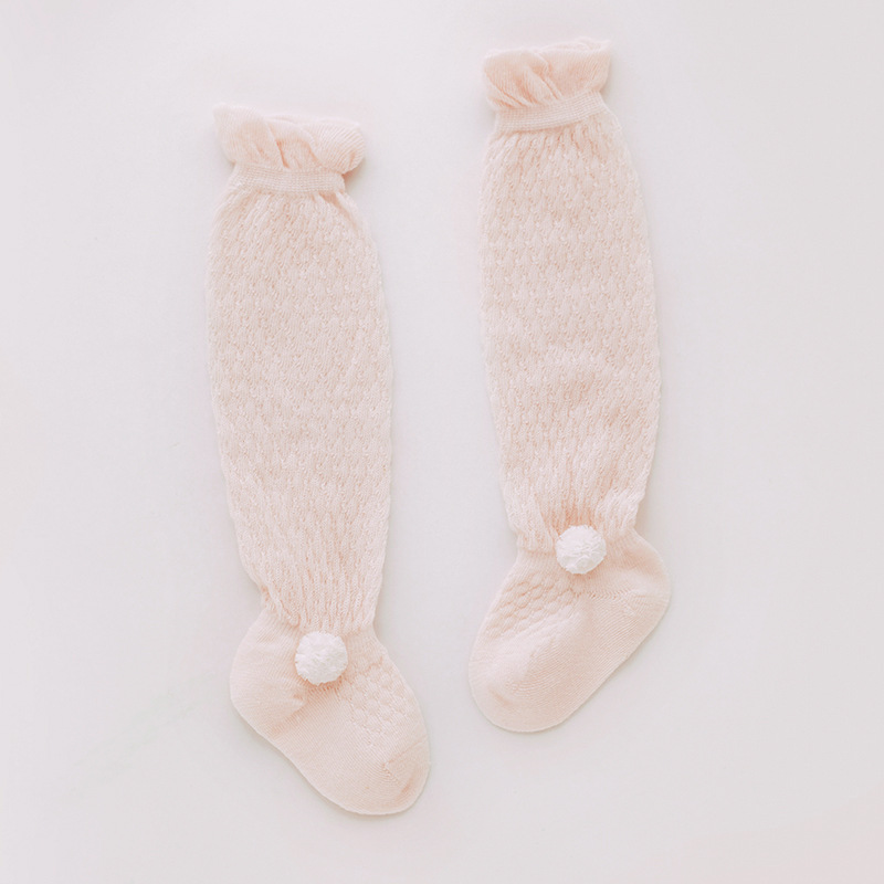 Calcetines de bebé de algodón fino de seda de hielo de malla de verano 0-1-3 años de edad transpirable niña arco bebé largo anti-mosquito Calcetines