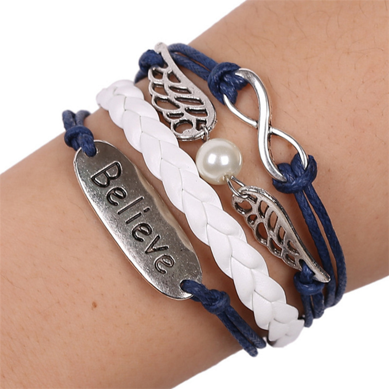 Jewelry Wholesale Hot eBay Vintage Fashion Personality Woven Bracelet Harry Potter Wings Confident Bracelet