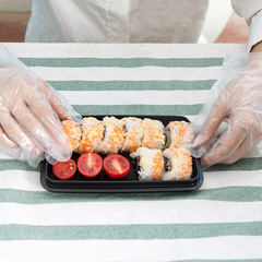 Okes Boxed Disposable Food with PE Gloves for Eating Lobster, Thick Transparent Beauty Cleaning Gloves Wholesale
