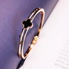 Fashionable metal gold bracelet, women's bracelet, universal accessory, jewelry, Korean style, four-leaf clover, simple and elegant design, wholesale