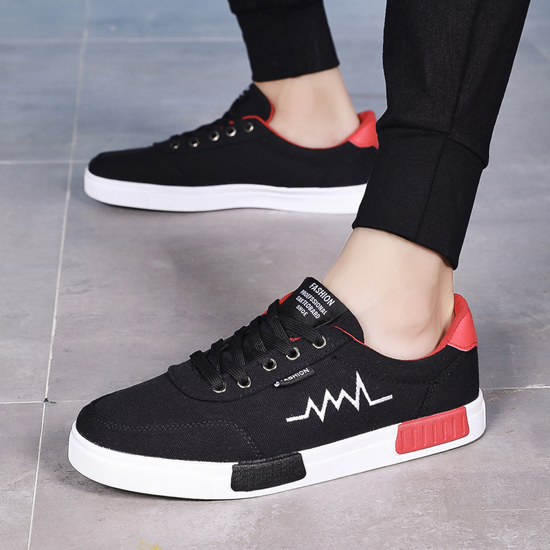 Students' fashionable board shoes men's British versatile canvas shoes casual breathable men's shoes lace up shoes 6636