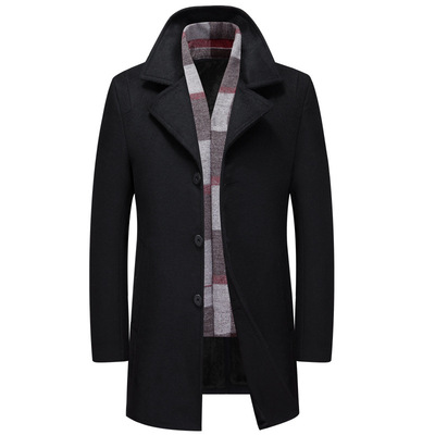 2019新款秋冬男士長款羊毛呢大衣韓版呢子風衣外套男式羊絨男大衣