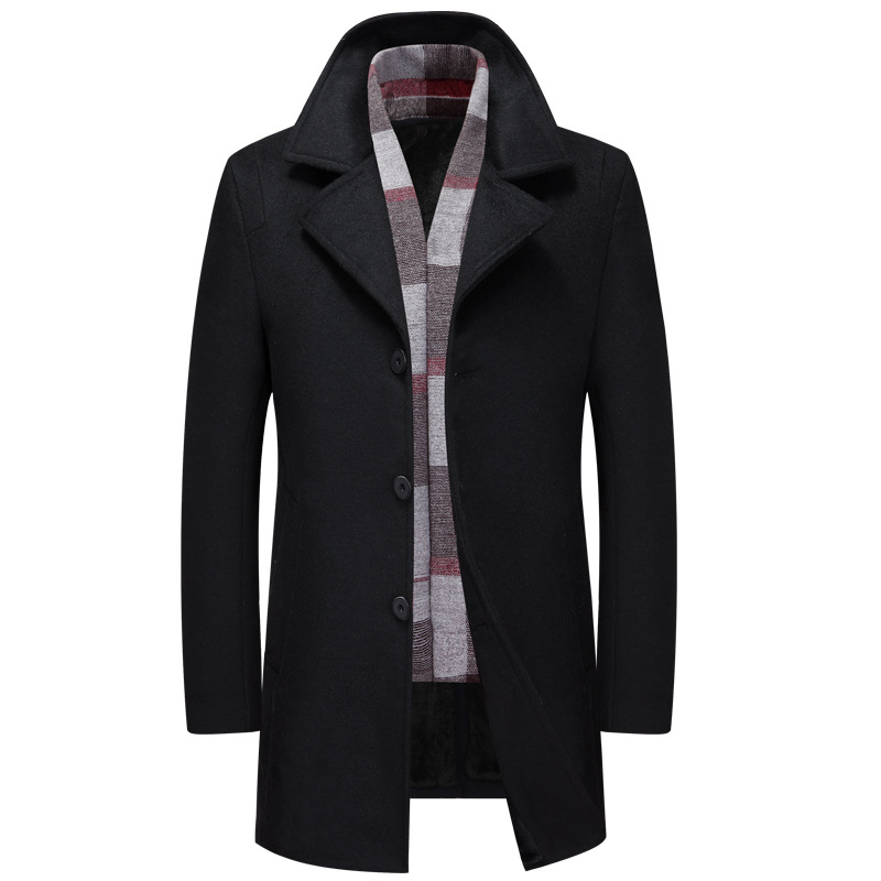 2019新款秋冬男士長款羊毛呢大衣韓版呢子風衣外套男式羊絨男大衣