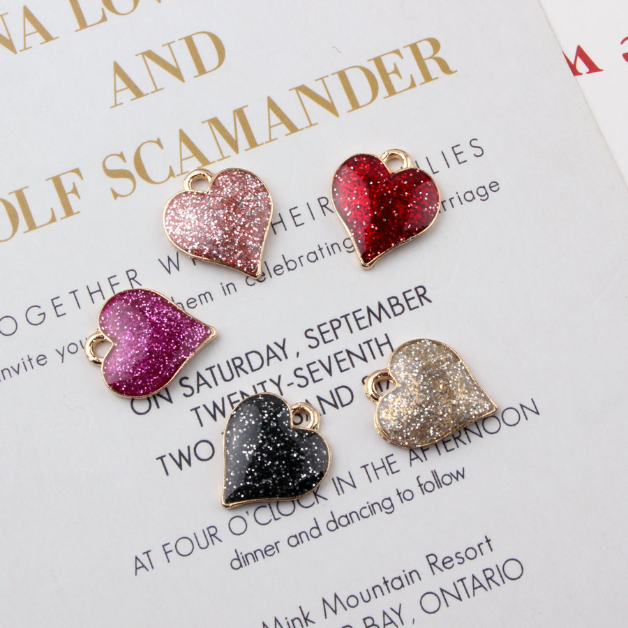 Alloy Material 10 PCS/Package Alloy Heart Shape Pendant
