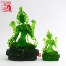 新款藏傳密宗琉璃綠度母佛像古法琉璃佛像批發廠家琉璃工藝品