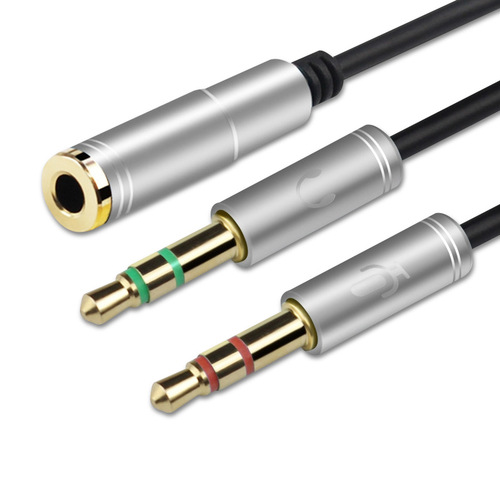 Laptop headset two-in-one conversion cable mobile phone headset microphone audio one-to-two adapter