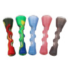 New Silicone Smoke Fighting Portable Straight Silicon Smoke Fighting Color Smoke Fighting Glass Smooth Silicone Pipe