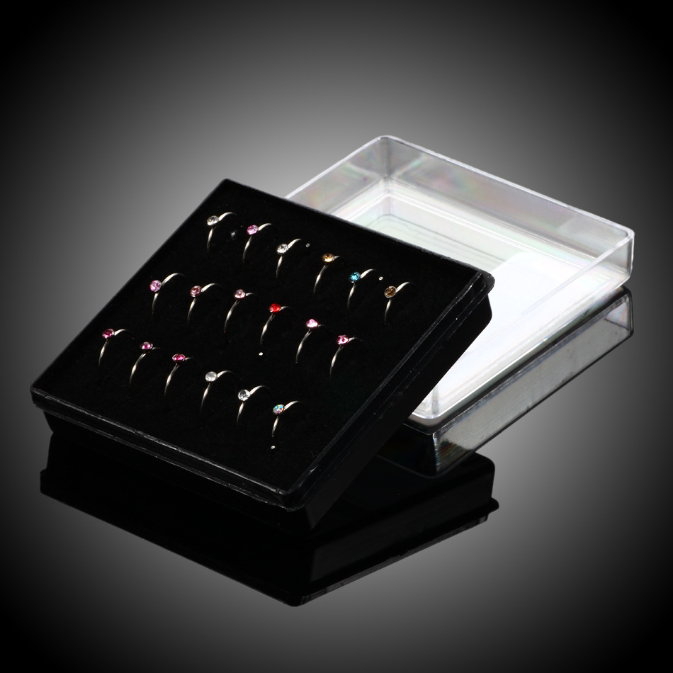 Fashion C Shape Stainless Steel Inlay Zircon Nose Ring 1 Set