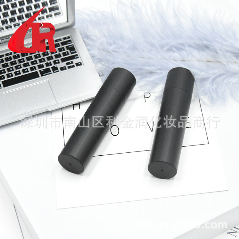 厂家直销 diy口红管 黑色磨砂管斜口11.1mm空管唇膏管新款现货