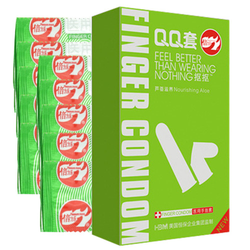Beilele Condom Finger Cot QQ Set Aloe Vera Mint 10 Pack Condoms for Adult Sex