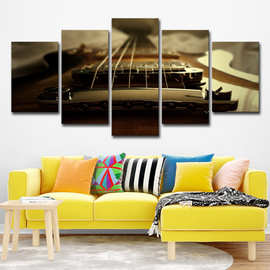 跨境亚马逊wish5件吉他弦蓝调音乐图片家庭装饰客厅墙壁艺术