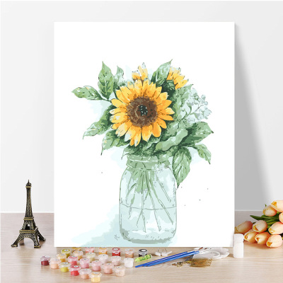 DIY数字油画油彩画手绘大幅客厅卡通动漫自己填色挂画装饰画花卉