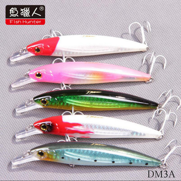 Floating Minnow Lures 5 Colors Hard Plastic Baits Minnow Lures Bass Trout Saltwater Sea Fishing Lure