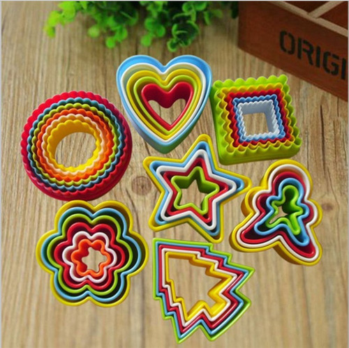 Baking color 5-6 piece set, plastic biscuit mold, mousse ring, vegetable cutter, cookie, cake mold
