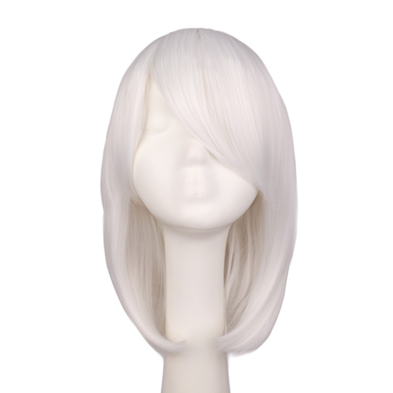 Cosplay Wig/new/anime Cos Wig Water Blue Short Hair Msn Korean Style Face Trimming Long Wave Cross-border display picture 9