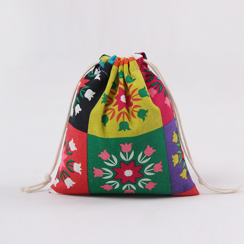 帆布双肩束口袋定制 抽绳双肩背包布袋 卡通环保棉布购物袋定做