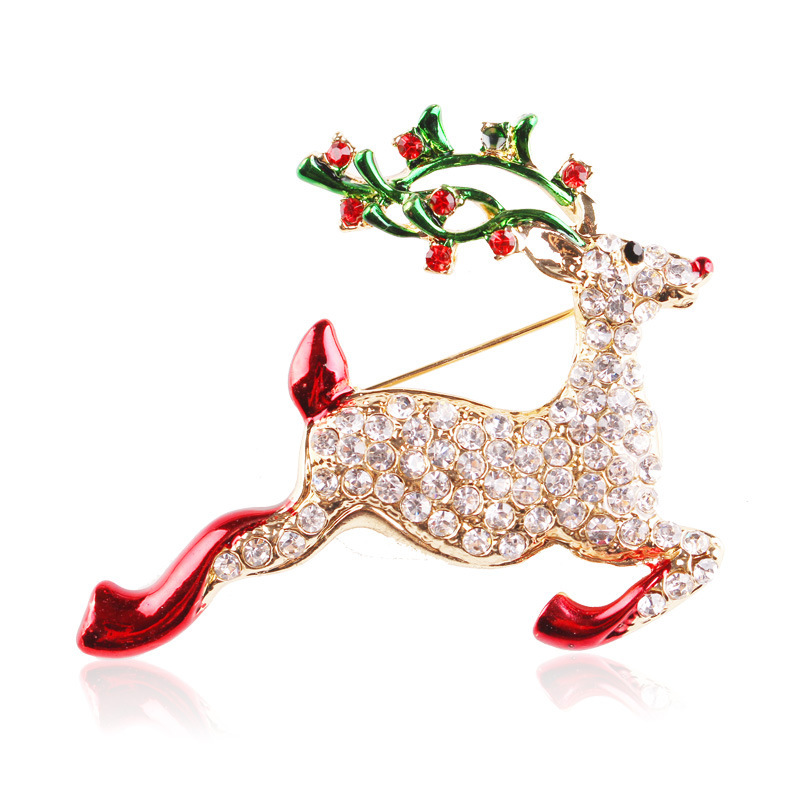 Fashion Christmas Tree Elk Alloy Plating Rhinestones Women's Brooches display picture 2