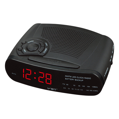 钟控收音机闹钟带AM和FM频道收音机 LED闹钟带贪睡功能 LED钟