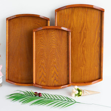 厂家直销日式创意木色平盘木质长方形托盘酒店餐厅实木盘批发