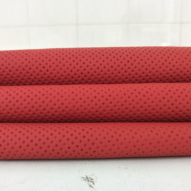 冲半孔大红色纳帕汽车牛皮批发 汽车座椅方向盘套用牛皮真皮皮料